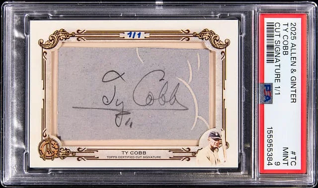 2025 Topps Allen & Ginter Ty Cobb Cut Signature #CS-TC card image
