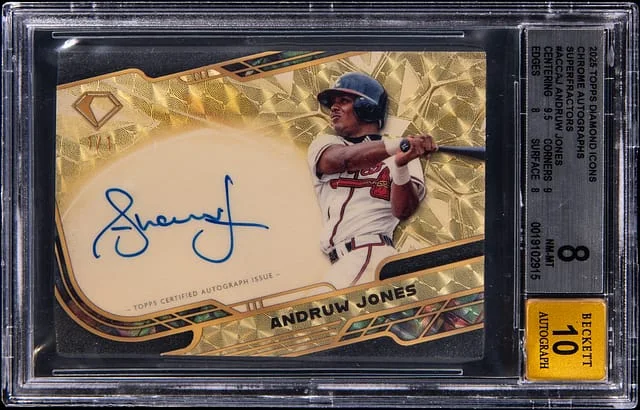 2025 Topps Andruw Jones Diamond Icons Chrome Autograph SuperFractor #ACC-AJ card image