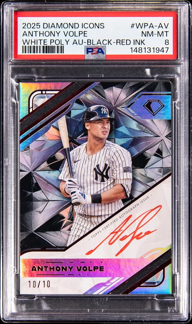 2025 Topps Anthony Volpe Diamond Icons White Polychromatink Autographs Black Red Ink #WPA-AV card image