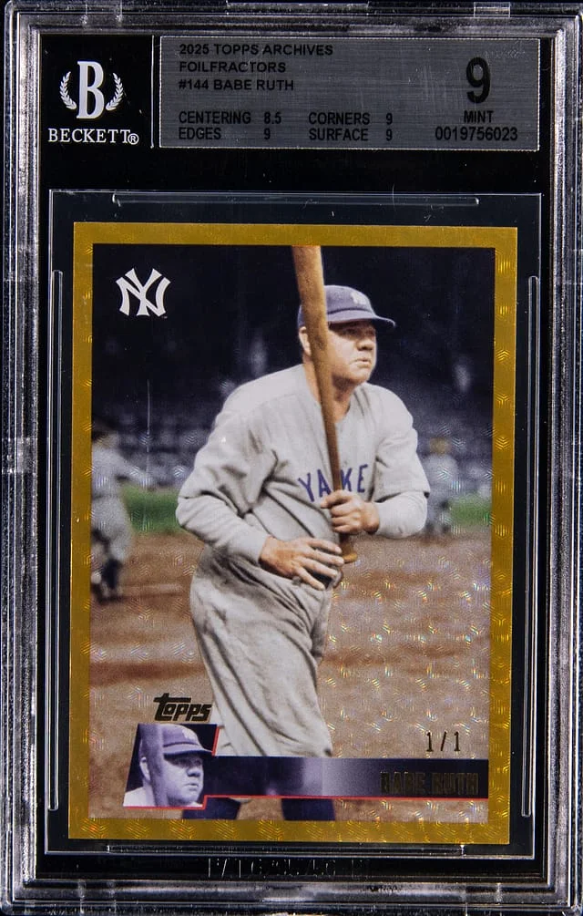 2025 Topps Archives Babe Ruth FoilFractor #144 card image