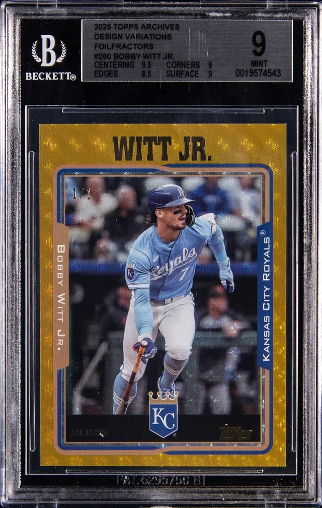 2025 Topps Archives Bobby Witt Jr. Image Variations FoilFractor #260 card image