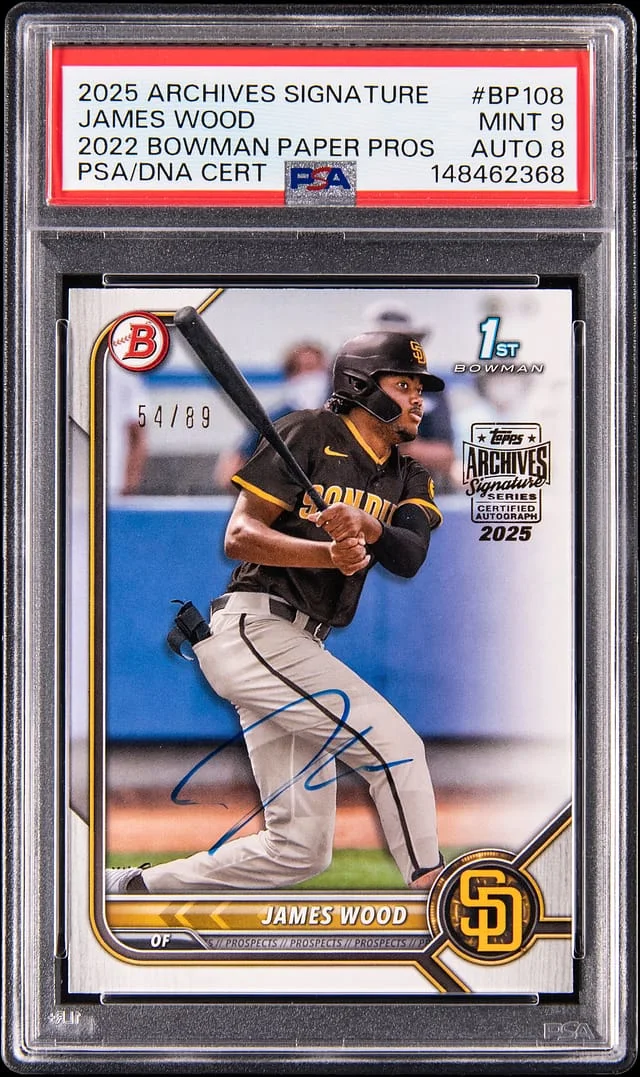 2025 Topps Archives James Wood 2022 Bowman Paper Prospects #BP-108 card image