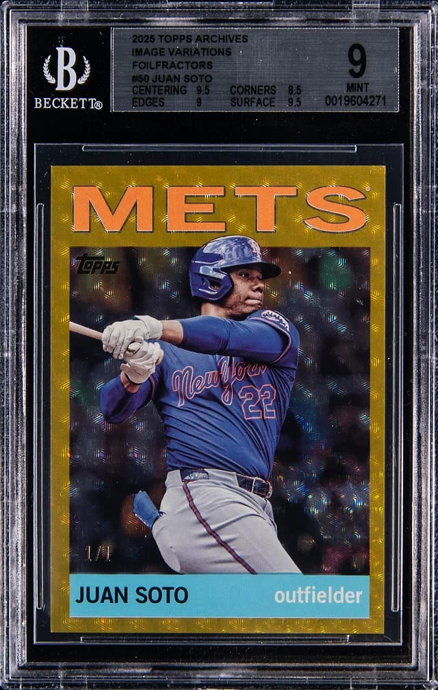 2025 Topps Archives Juan Soto Image Variation FoilFractor #50 card image