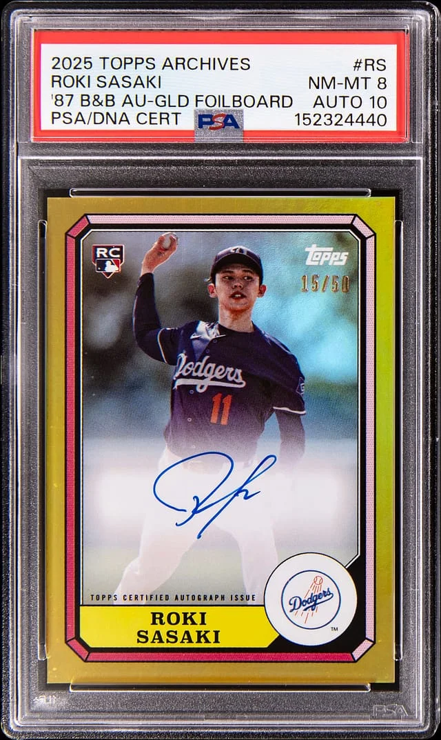 2025 Topps Archives Roki Sasaki 87 Boardwalk & Baseball Autograph #87BBA-RS card image