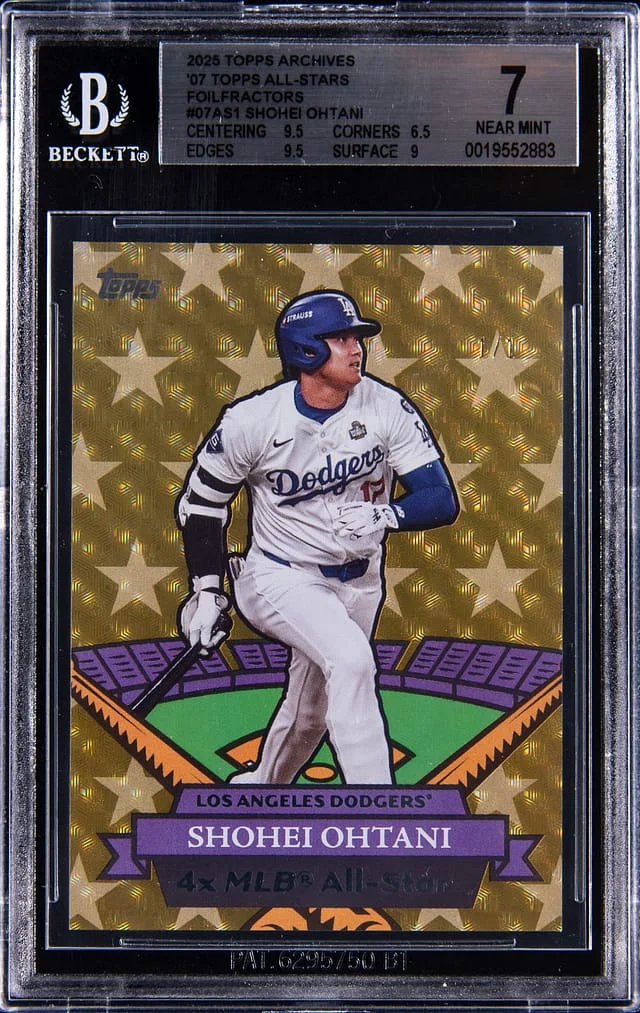2025 Topps Archives Shohei Ohtani 07 Topps All-Stars FoilFractor #07AS-1 card image