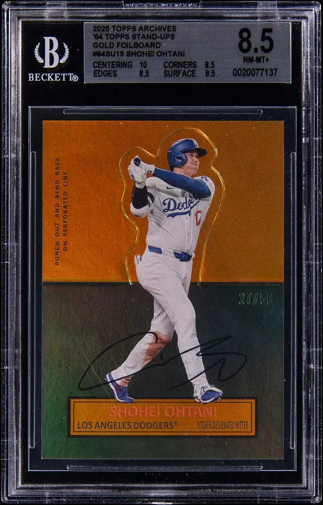 2025 Topps Archives Shohei Ohtani 64 Topps Stand-Ups Gold Foilboard #64SU-15 card image