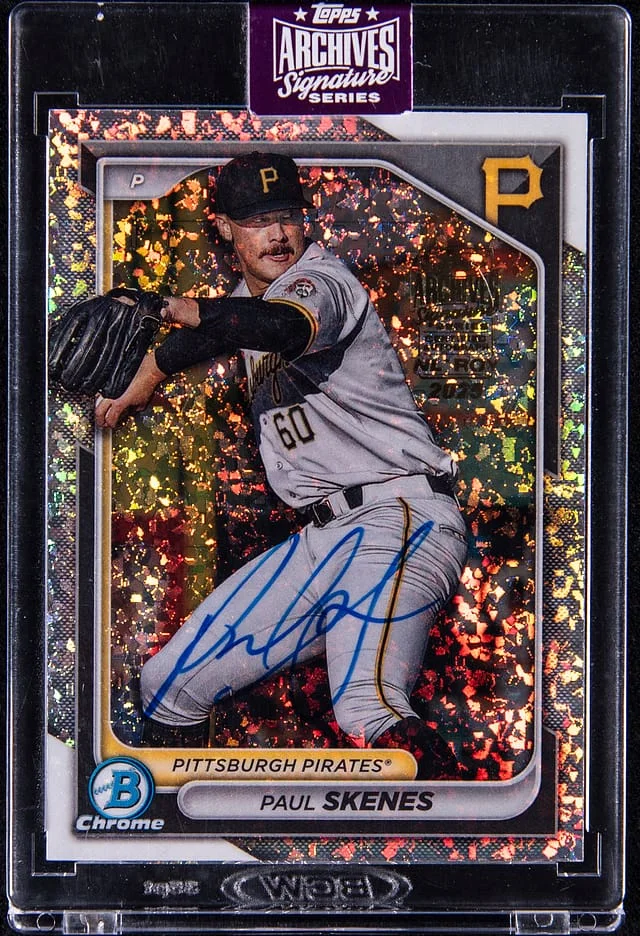2025 Topps Archives Signature Series Paul Skenes 24 Bowman Mini-Diamond Refractor Autograph #BCP-125 card image