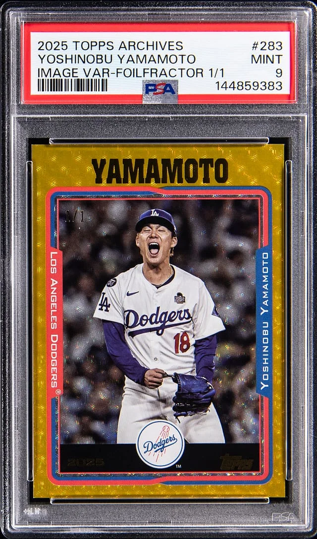 2025 Topps Archives Yoshinobu Yamamoto Image Variation FoilFractor #283 card image