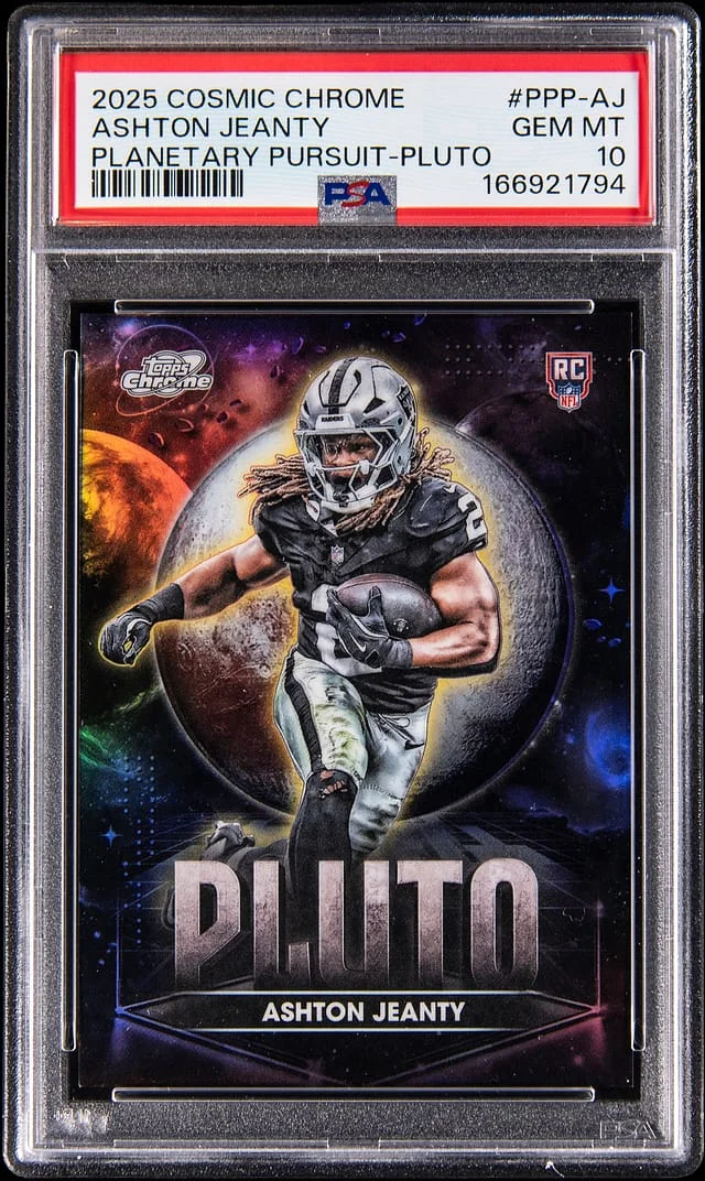 2025 Topps Ashton Jeanty Cosmic Chrome Planetary Pursuit Pluto #PPP-AJ card image