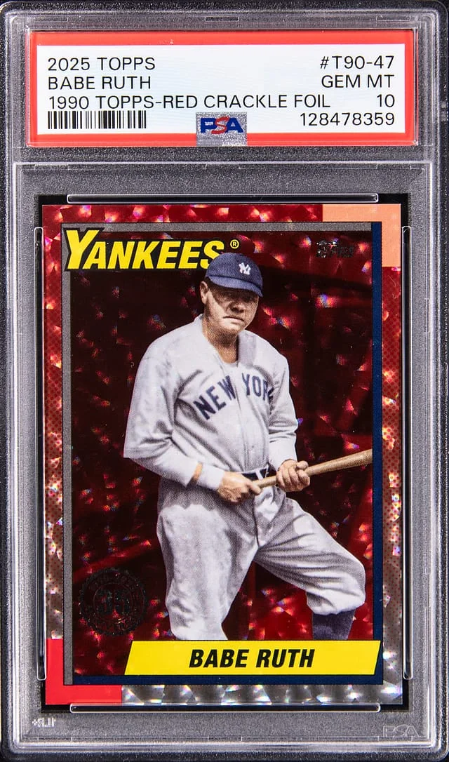 2025 Topps Babe Ruth 1990 Topps Red Crackle Foil #T90-47 card image