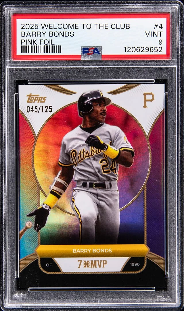 2025 Topps Barry Bonds Welcome to the Club Pink Foil #4 card image