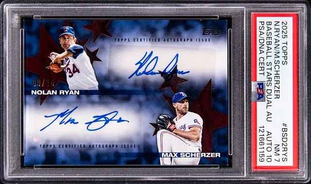 2025 Topps Baseball Nolan Ryan/Max Scherzer Stars Dual Autographs #BSD2-RYS card image