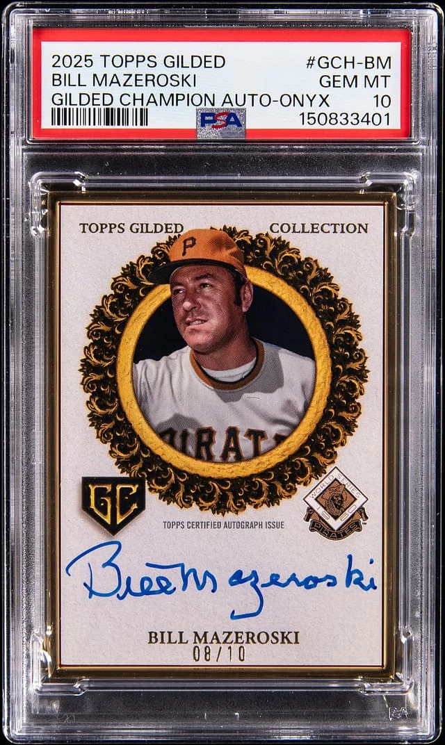 2025 Topps Bill Mazeroski Gilded Collection Gilded Champions Autograph Onyx #GCH-BM card image