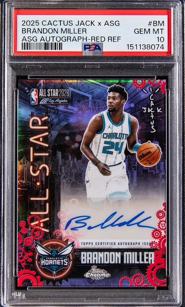 2025 Topps Brandon Miller Cactus Jack x ASG All-Star Game Autographs Red Refractor #ASGV-BM card image