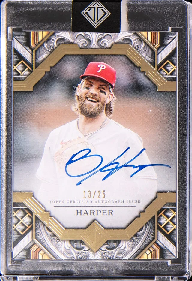 2025 Topps Bryce Harper Transcendent Gold Frame Autograph #TAC-BHA card image