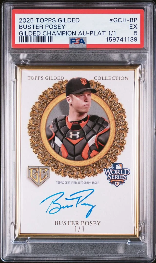 2025 Topps Buster Posey Gilded Collection Gilded Champion Autographs Platinum #GCH-BP card image