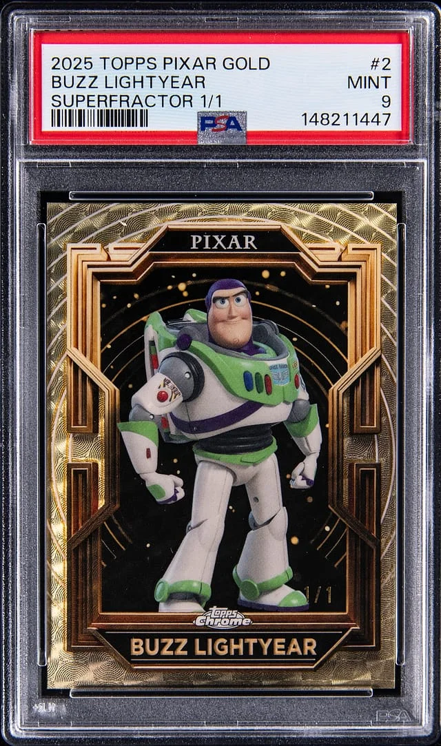 2025 Topps Buzz Lightyear Pixar Gold SuperFractor #2 card image