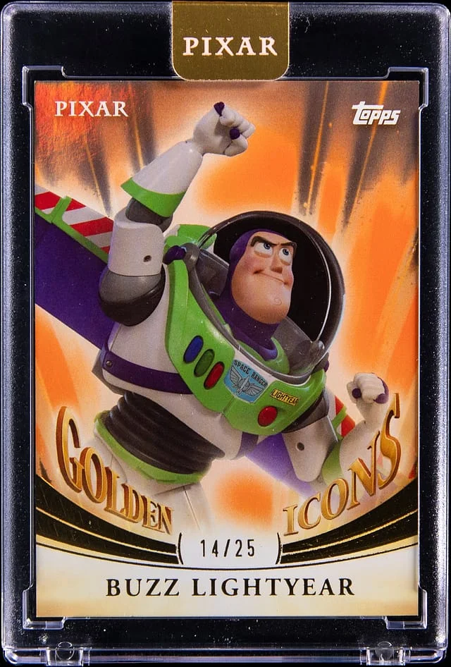2025 Topps Buzz Lightyear - Topps Encased Pixar Gold Golden Icons Orange #GI-2 card image