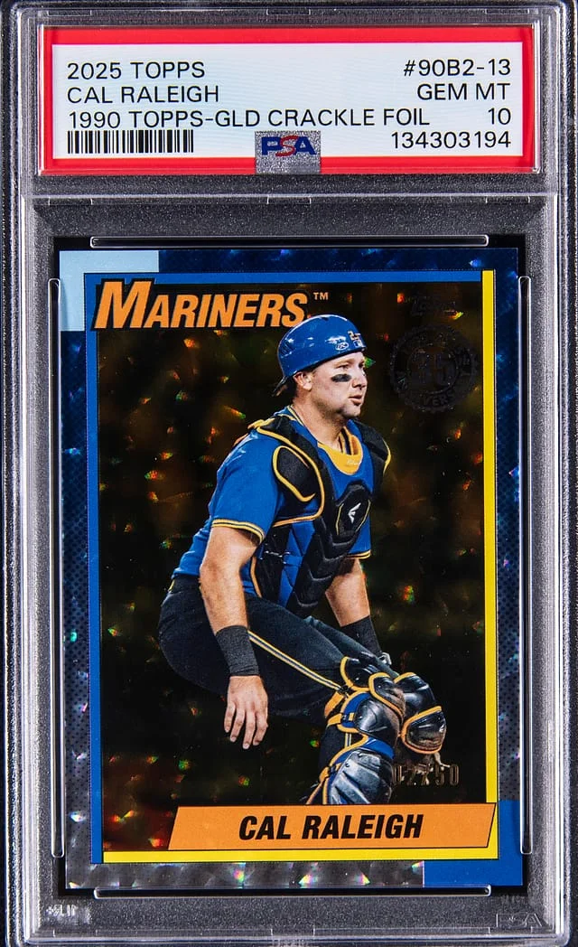 2025 Topps Cal Raleigh Topps Gold Crackle Foil #90B2-13 card image