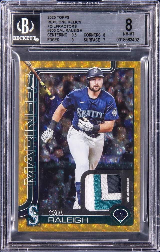 2025 Topps Cal Raleigh Game-Used Real One Relics FoilFractor #603 card image