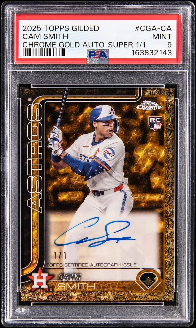 2025 Topps Cam Smith Gilded Chrome Gold Autograph SuperFractor #CGA-CA card image