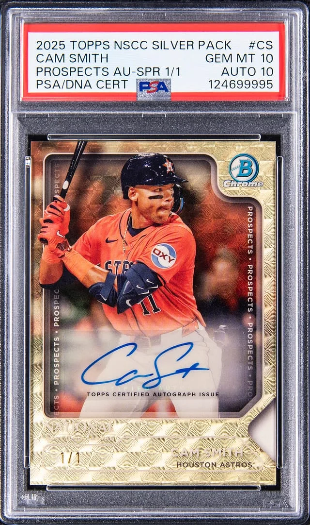 2025 Topps Cam Smith NSCC Silver Pack Prospect Autographs SuperFractor #PA-CS card image