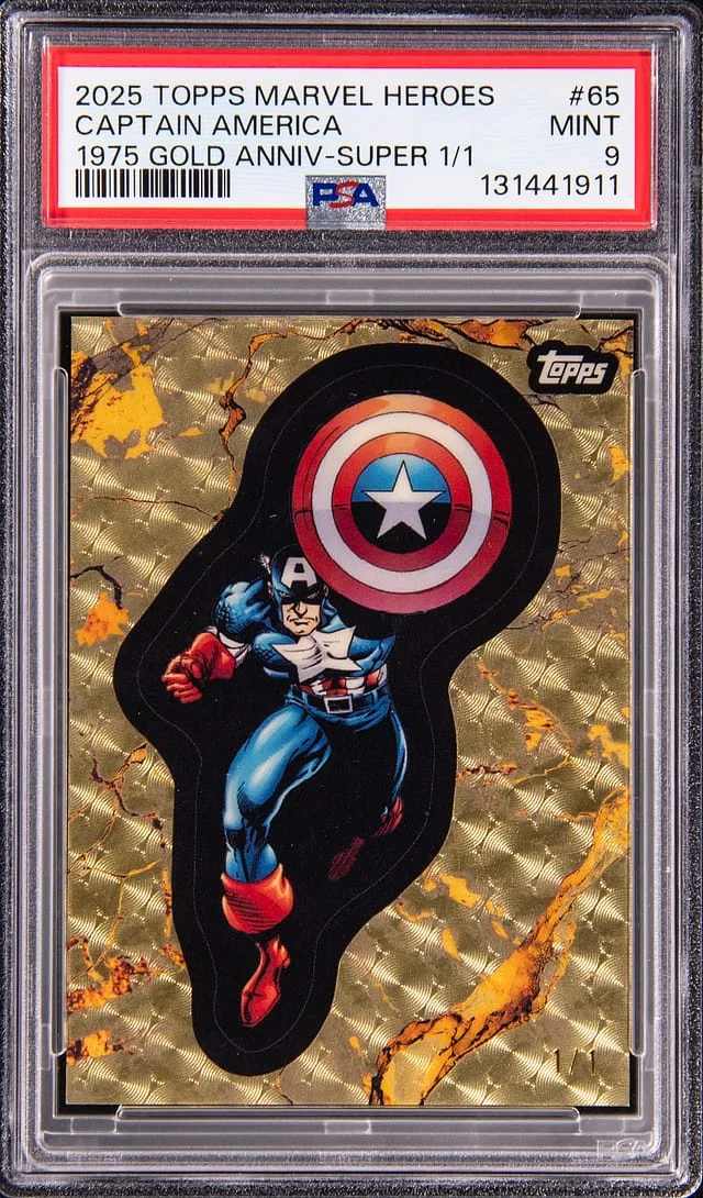 2025 Topps Captain America Marvel Heroes '75 Gold Anniversary SuperFractor #65 card image