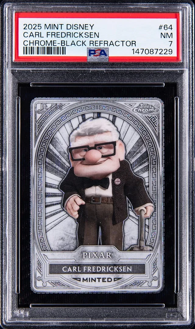 2025 Topps Carl Fredricksen Disney Mint Chrome Black Refractor #64 card image