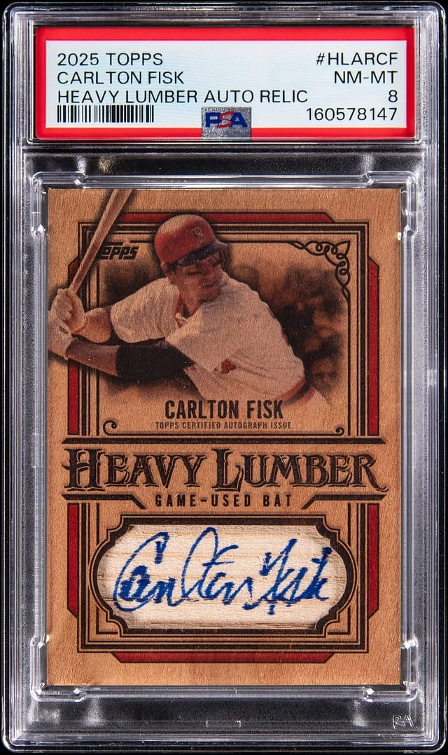2025 Topps Carlton Fisk Heavy Lumber Autograph Relic #HLAR-CF card image