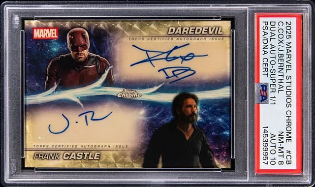 2025 Topps Charlie Cox/Jon Bernthal Marvel Studios Chrome Dual Autograph SuperFractor #DA-CB card image