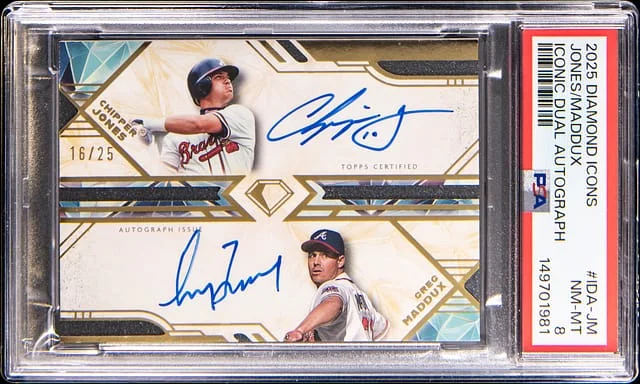 2025 Topps Chipper Jones/Greg Maddux Diamond Icons Dual Autograph #IDA-JM card image