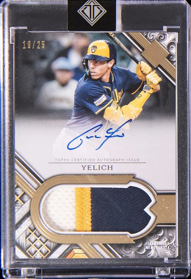 2025 Topps Christian Yelich Transcendent Patch Autograph Collection #PCA-CY card image