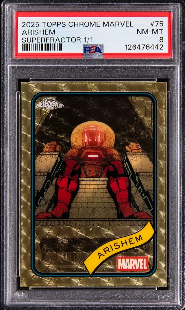 2025 Topps Chrome Arishem Marvel SuperFractor #75 card image