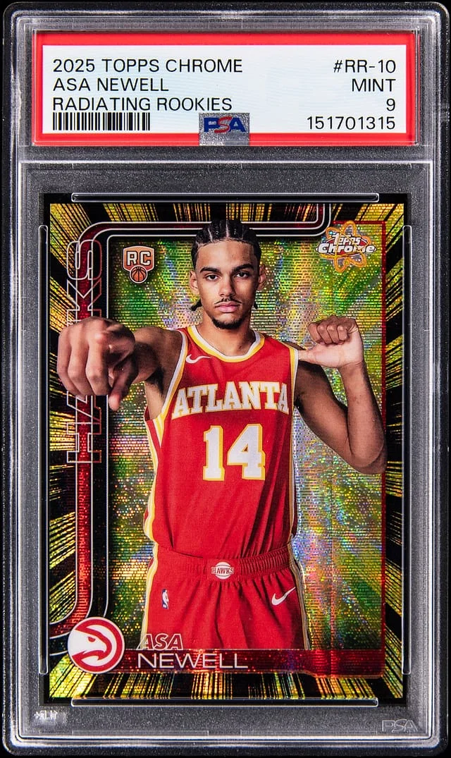 2025 Topps Chrome Asa Newell Radiating Rookies #RR-10 card image