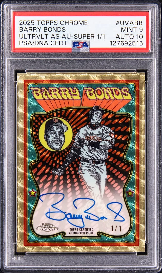 2025 Topps Chrome Barry Bonds Ultra Violet All-Stars Autograph SuperFractor #UVA-BB card image
