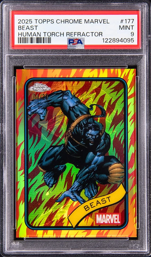 2025 Topps Chrome Beast Marvel Human Torch Refractor #177 card image