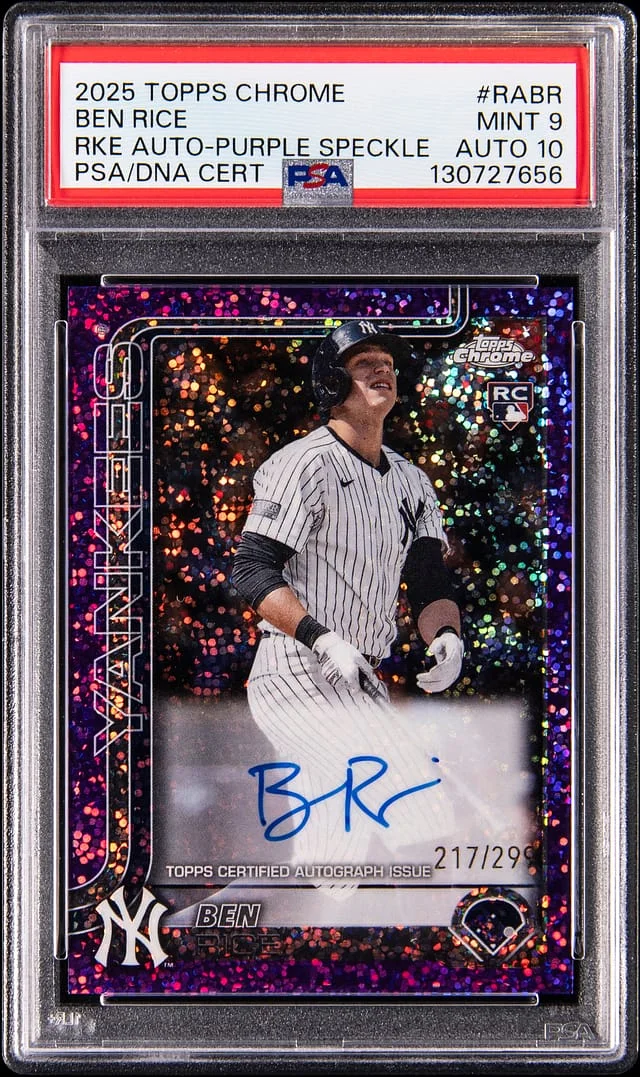 2025 Topps Chrome Ben Rice Autograph Blue Refractor #RA-BR card image