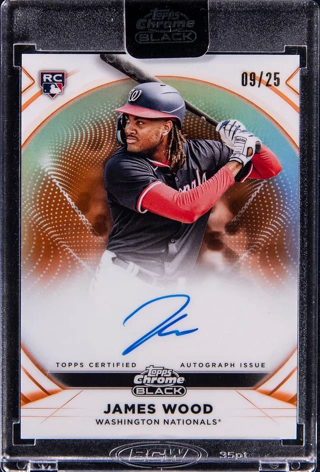 2025 Topps Chrome Black James Wood Ivory Orange Parallel #IVA-JW card image