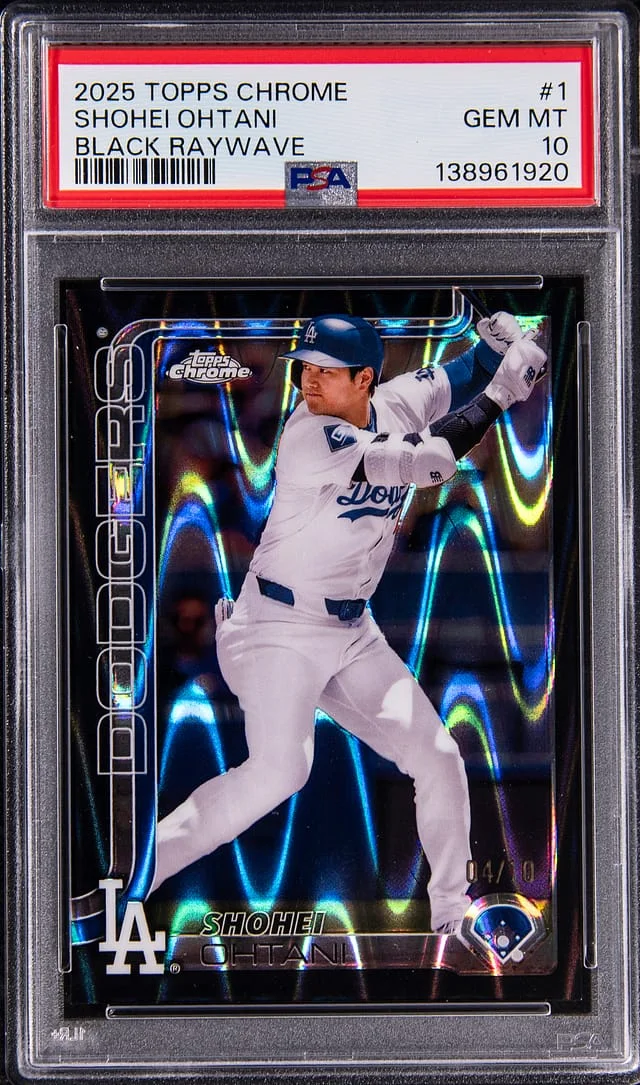 2025 Topps Chrome Black Shohei Ohtani RayWave Refractor #1 card image