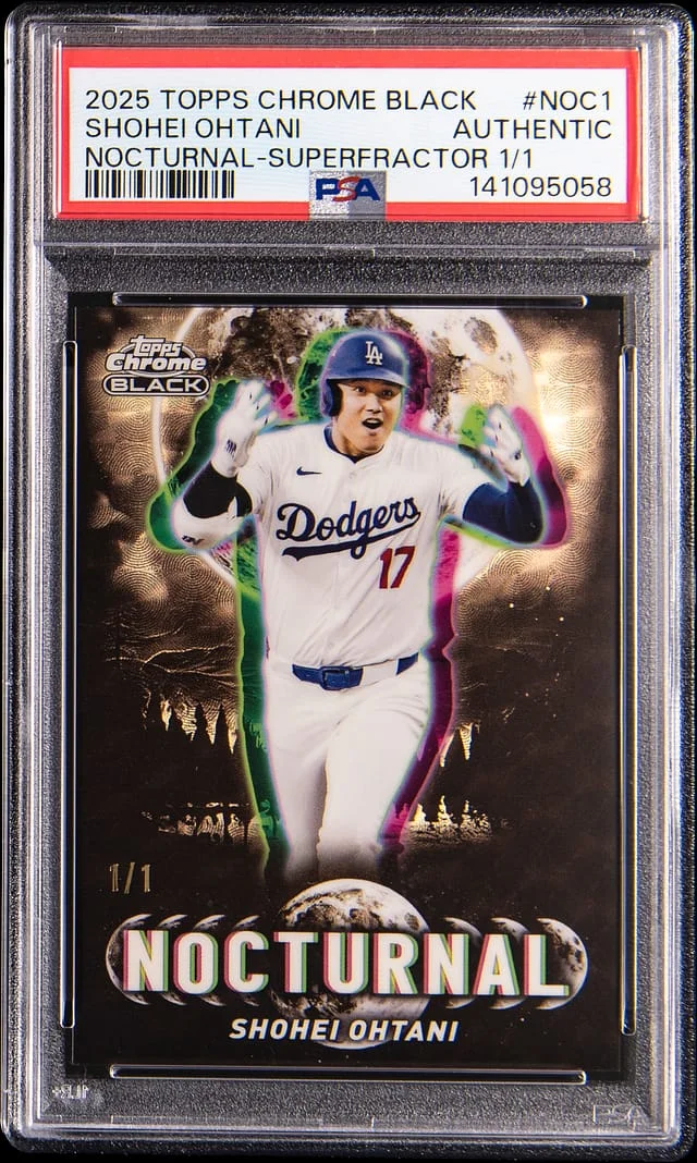 2025 Topps Chrome Black Shohei Ohtani Nocturnal SuperFractor #NOC-1 card image
