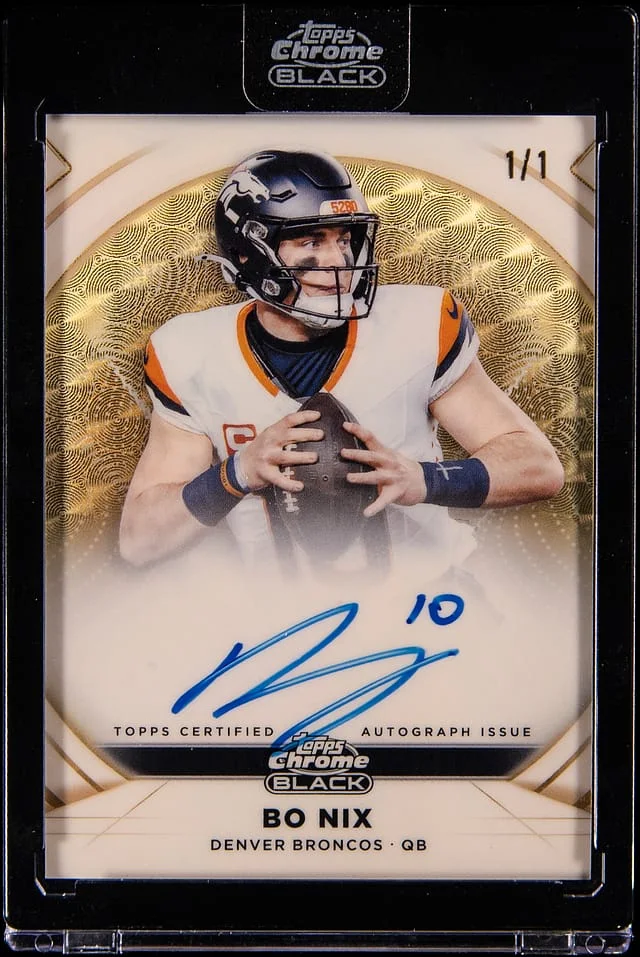 2025 Topps Chrome Bo Nix Ivory Autographs SuperFractor #IA-BN card image