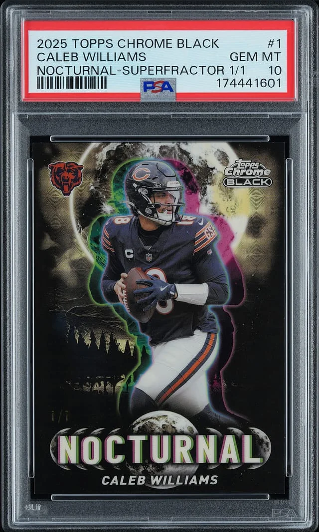 2025 Topps Chrome Caleb Williams Nocturnal SuperFractor #N-1 card image