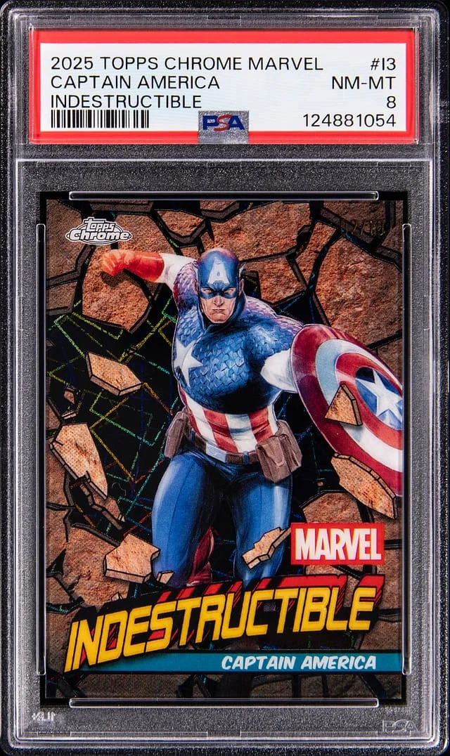 2025 Topps Chrome Captain America Marvel Indestructible #I-3 card image