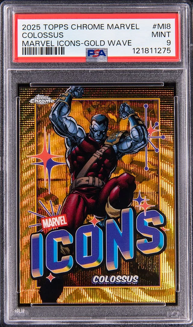 2025 Topps Chrome Colossus Marvel Icons-Gold Wave #MI8 card image
