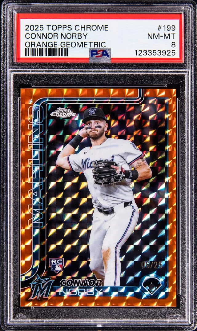 2025 Topps Chrome Connor Norby Orange Geometric #199 card image
