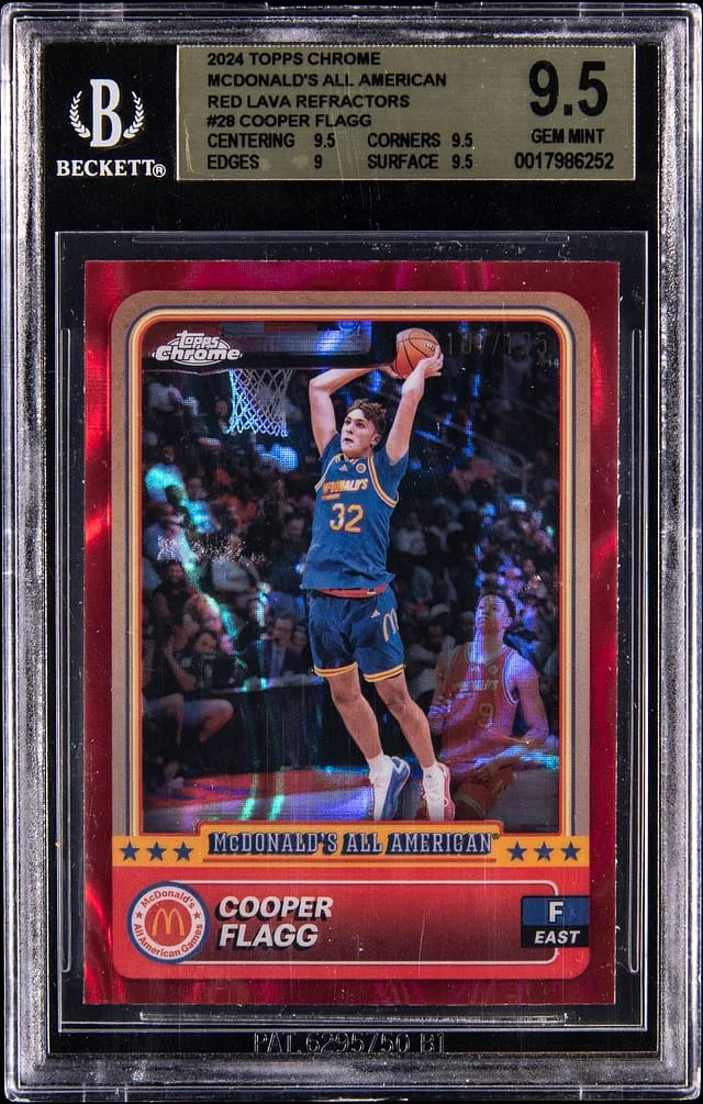 2025 Topps Chrome Cooper Flagg McDonald's All American Red Lava Refractor #28 card image
