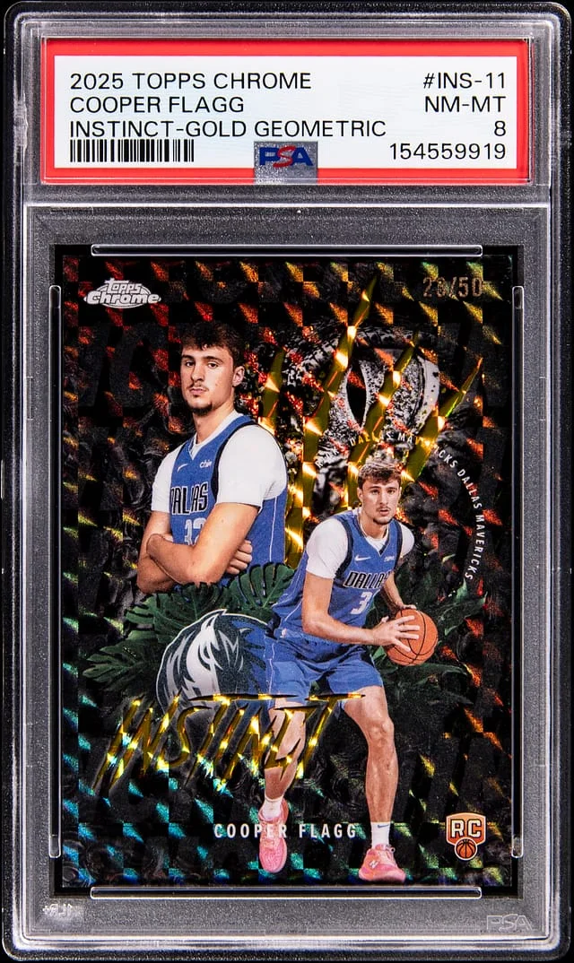 2025 Topps Chrome Cooper Flagg Instinct Gold Geometric Refractor #INS-11 card image