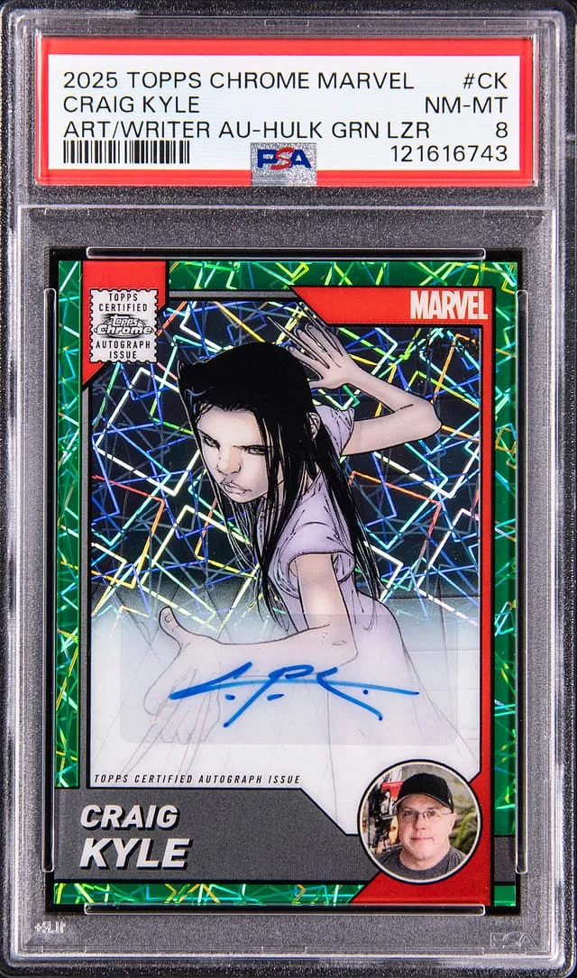 2025 Topps Chrome Craig Kyle Marvel Comic Book Artist and Writer Autographs Hulk Green Lazer #AA-CK card image