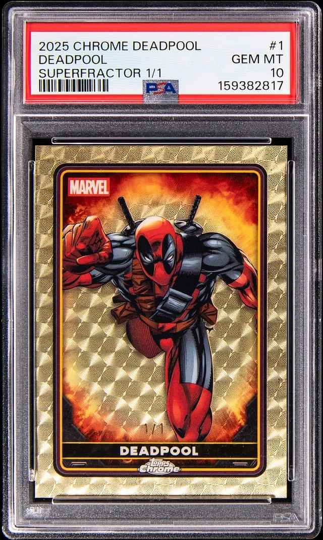 2025 Topps Chrome Deadpool SuperFractor #1 card image