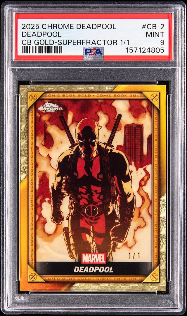 2025 Topps Chrome Deadpool Comic Book Gold SuperFractor #CB-2 card image